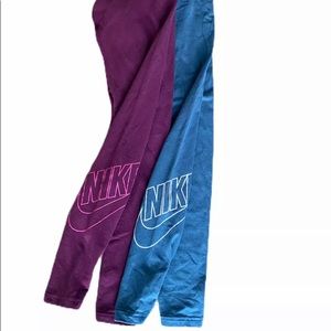 Set Of 2 - Nike Blue & Purple exercise leggings